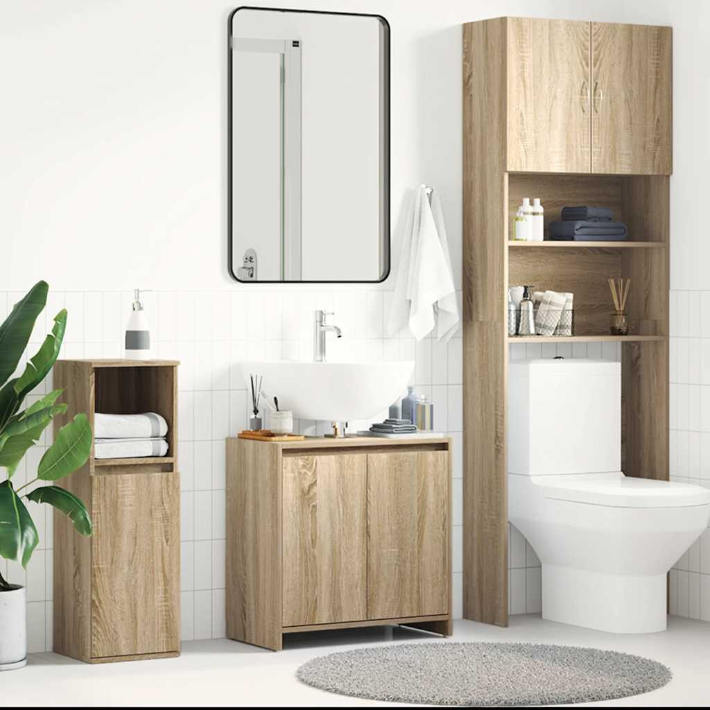 vidaXL Badezimmerschrank Sonoma-Eiche 60x33x61 cm Holzwerkstoff