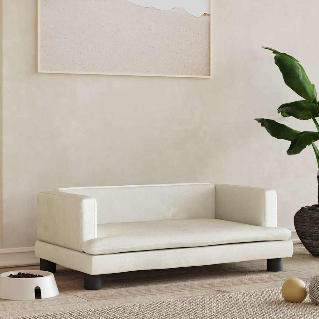 vidaXL Hundebett Creme 80x45x30 cm Samt