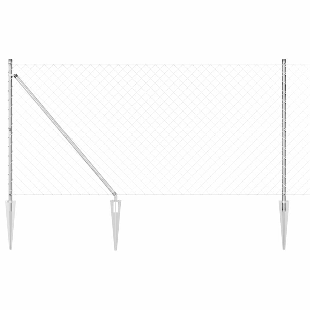 vidaXL Maschendrahtzaun mit Stacheln 10 x 1,2 m Verzinkter Stahl Netz