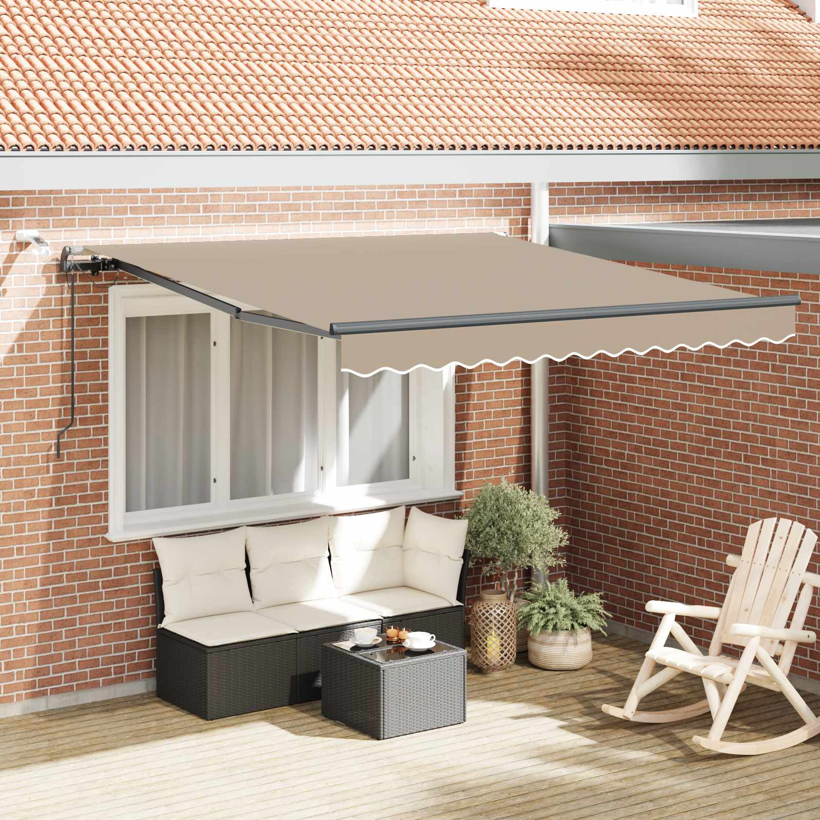 vidaXL Ausziehbare Markise Beige 350 x 250 cm Polyester