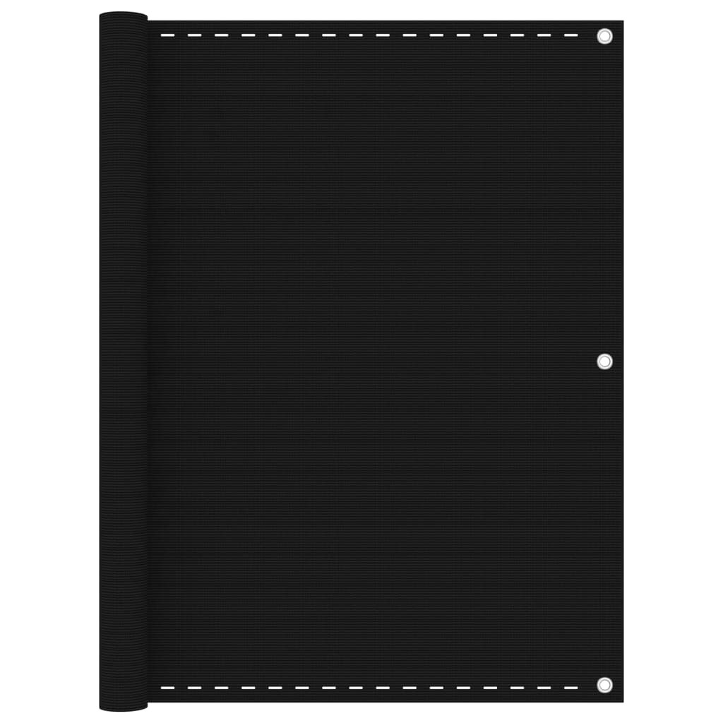 vidaXL Balkon-Sichtschutz Schwarz 120x400 cm HDPE