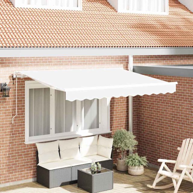 vidaXL Einziehbare Markise Weiß 250 x 200 cm Stoff
