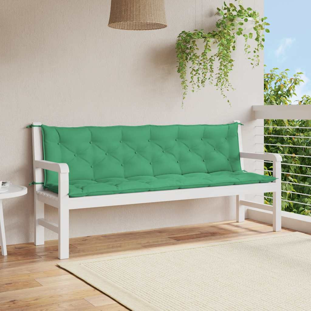 vidaXL Gartenbank-Auflage Grün 200x(50+50)x7 cm Oxford-Gewebe