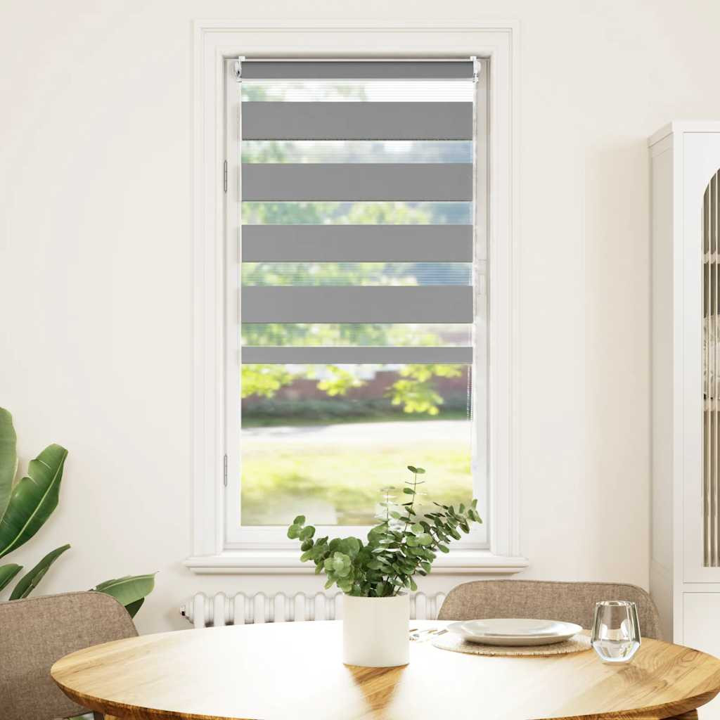 vidaXL Zebra-Rollo 60,9 x 120 cm, Stoffbreite 56,7 cm, grau