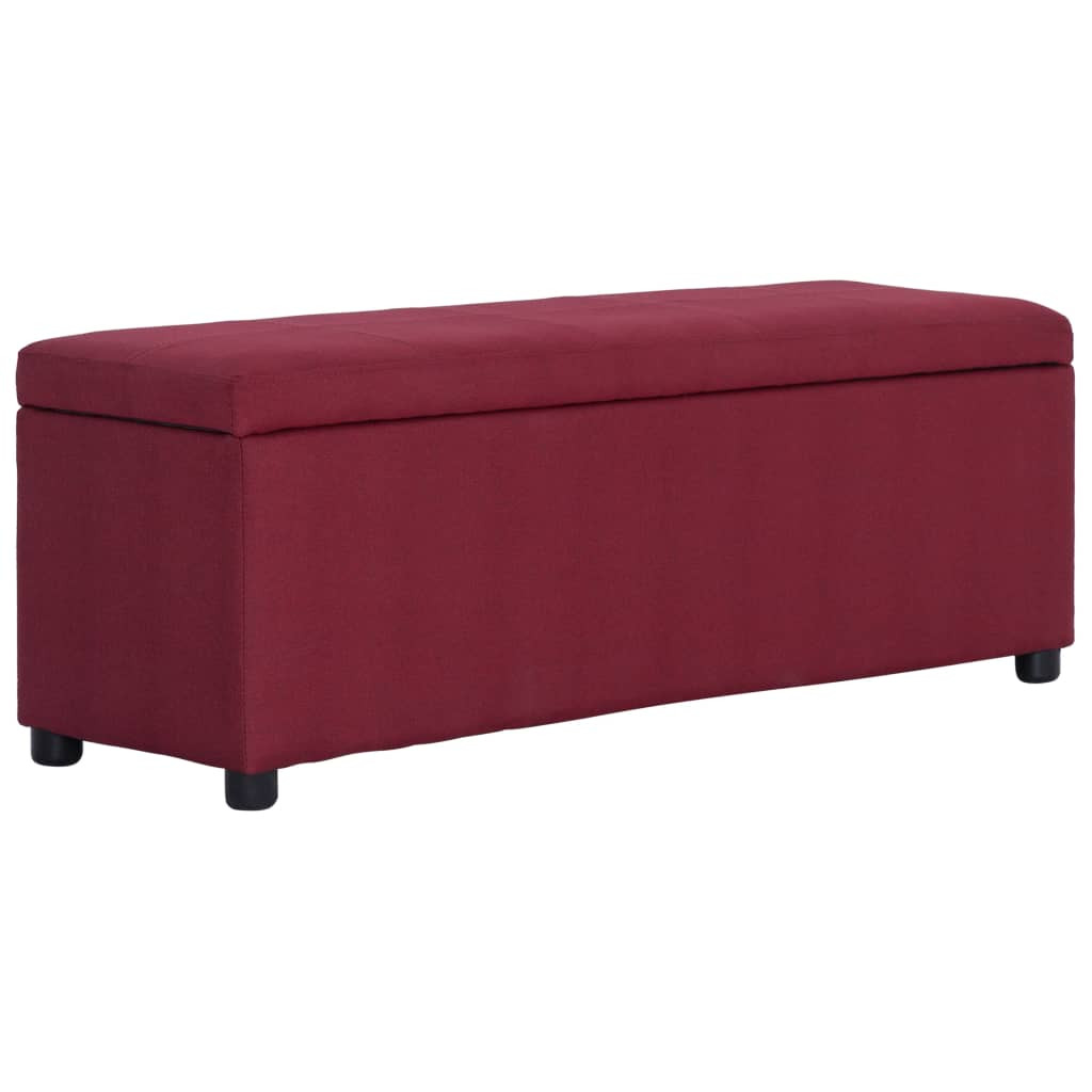 vidaXL Bank mit Staufach 116 cm Weinrot Polyester