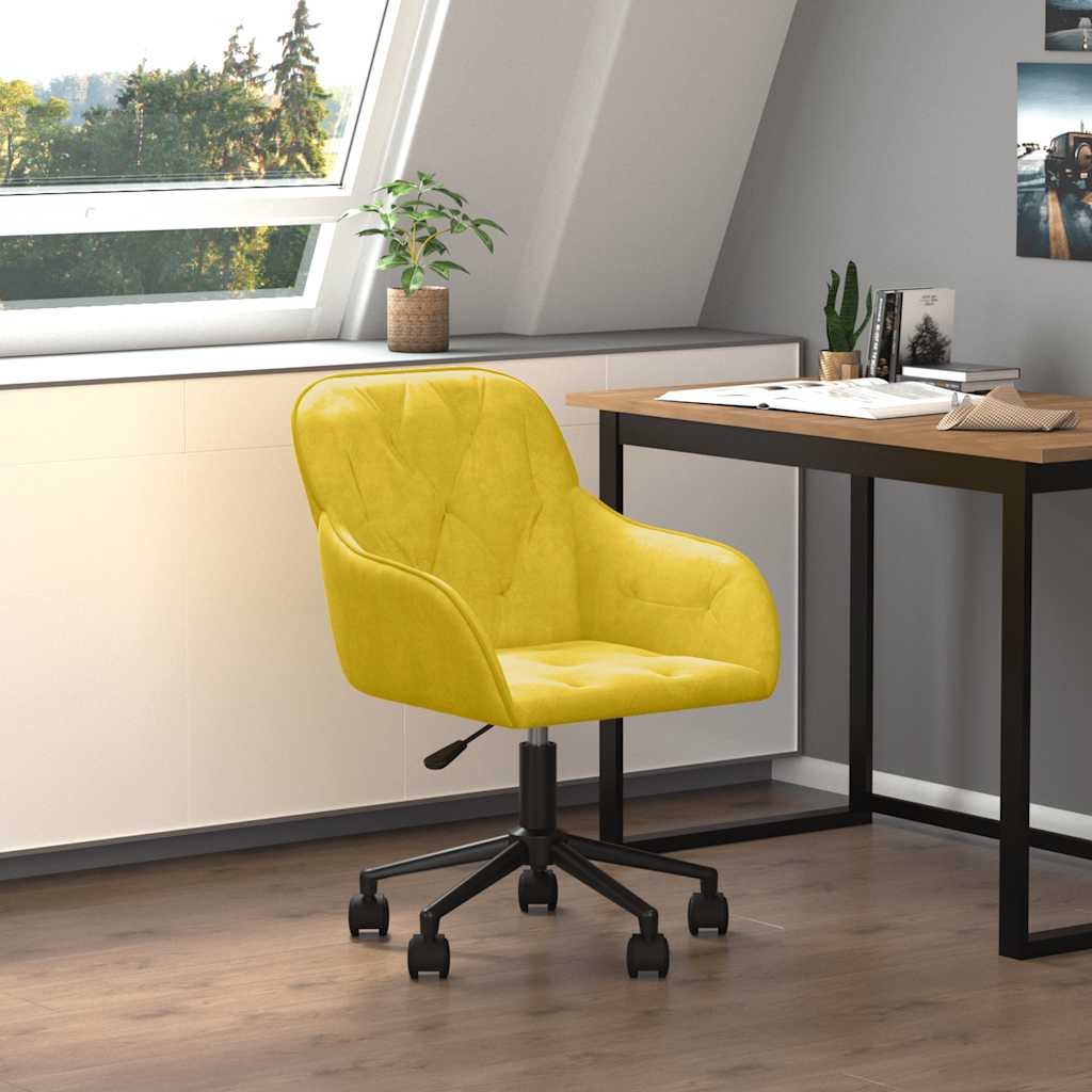 vidaXL Bürostuhl Drehbar Gelb Samt