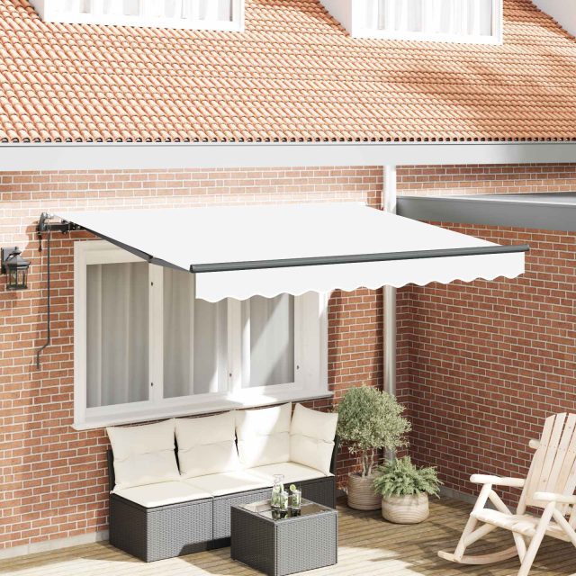 vidaXL Einziehbare Markise Weiß 250 x 200 cm Stoff