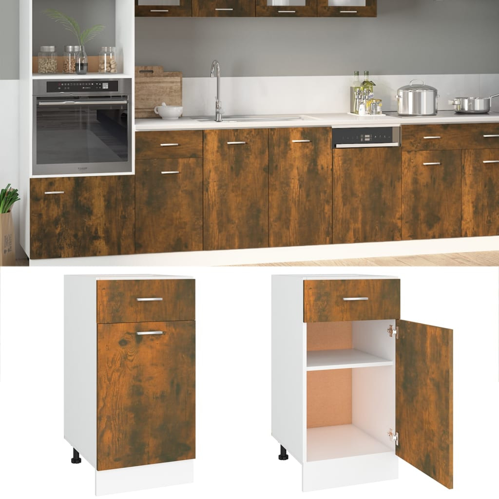 vidaXL Unterschrank mit Schublade Lyon Räuchereiche 40x46x81,5 cm