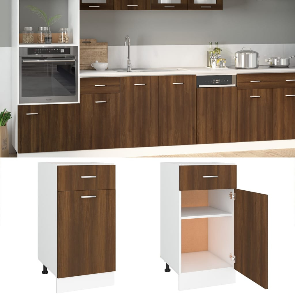 vidaXL Unterschrank mit Schublade Lyon Braun Eichen-Optik 40x46x81,5 cm
