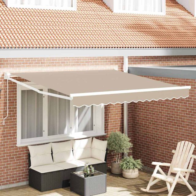 vidaXL Ausziehbare Markise Beige 350 x 250 cm