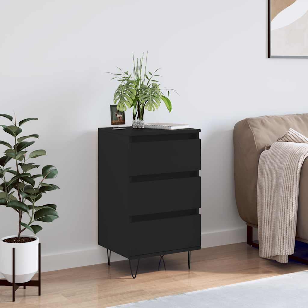 vidaXL Sideboard Schwarz 40x35x70 cm Holzwerkstoff