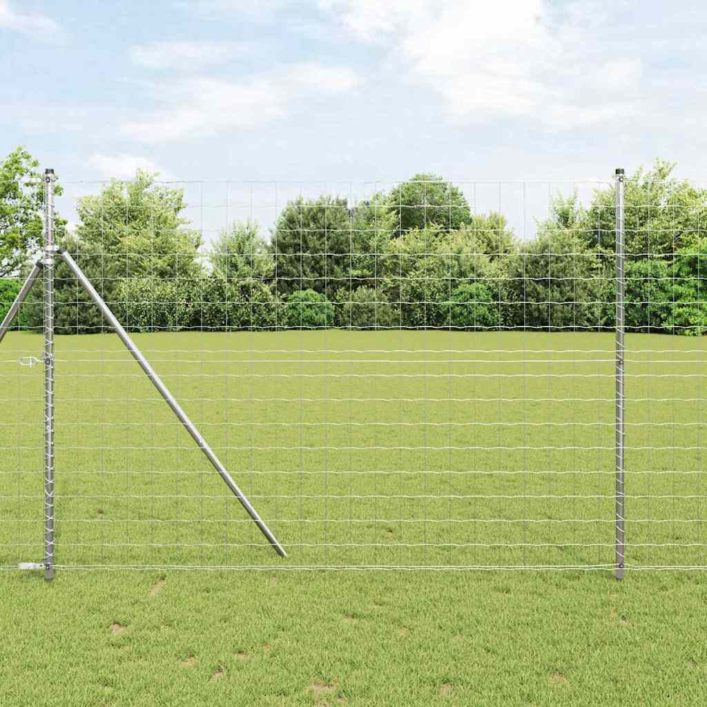 vidaXL Bodenmontierter Euro-Zaun 10 x 1,6 m Verzinkter Stahl Silber