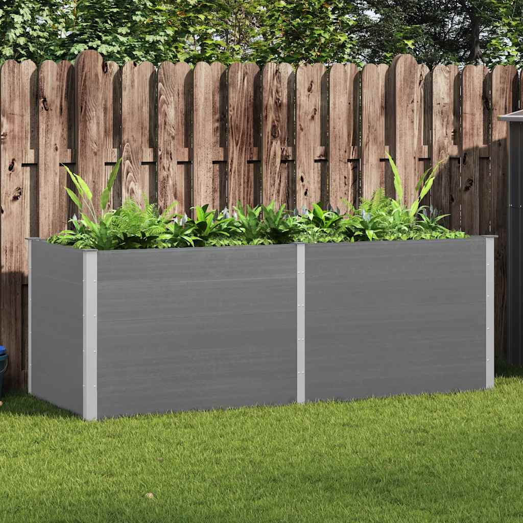 vidaXL Garten-Hochbeet 250 x 100 x 91 cm WPC Grau