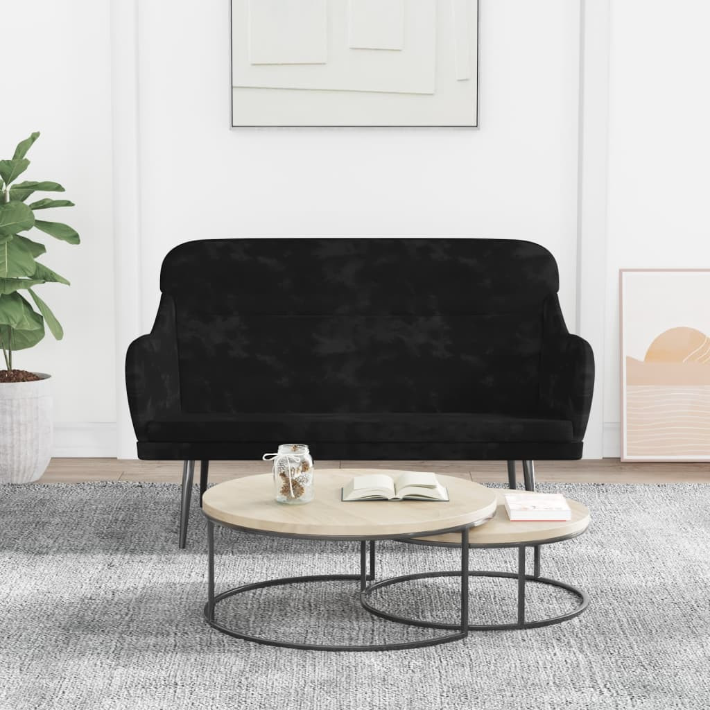 vidaXL Sitzbank Schwarz 110x76x80 cm Samt