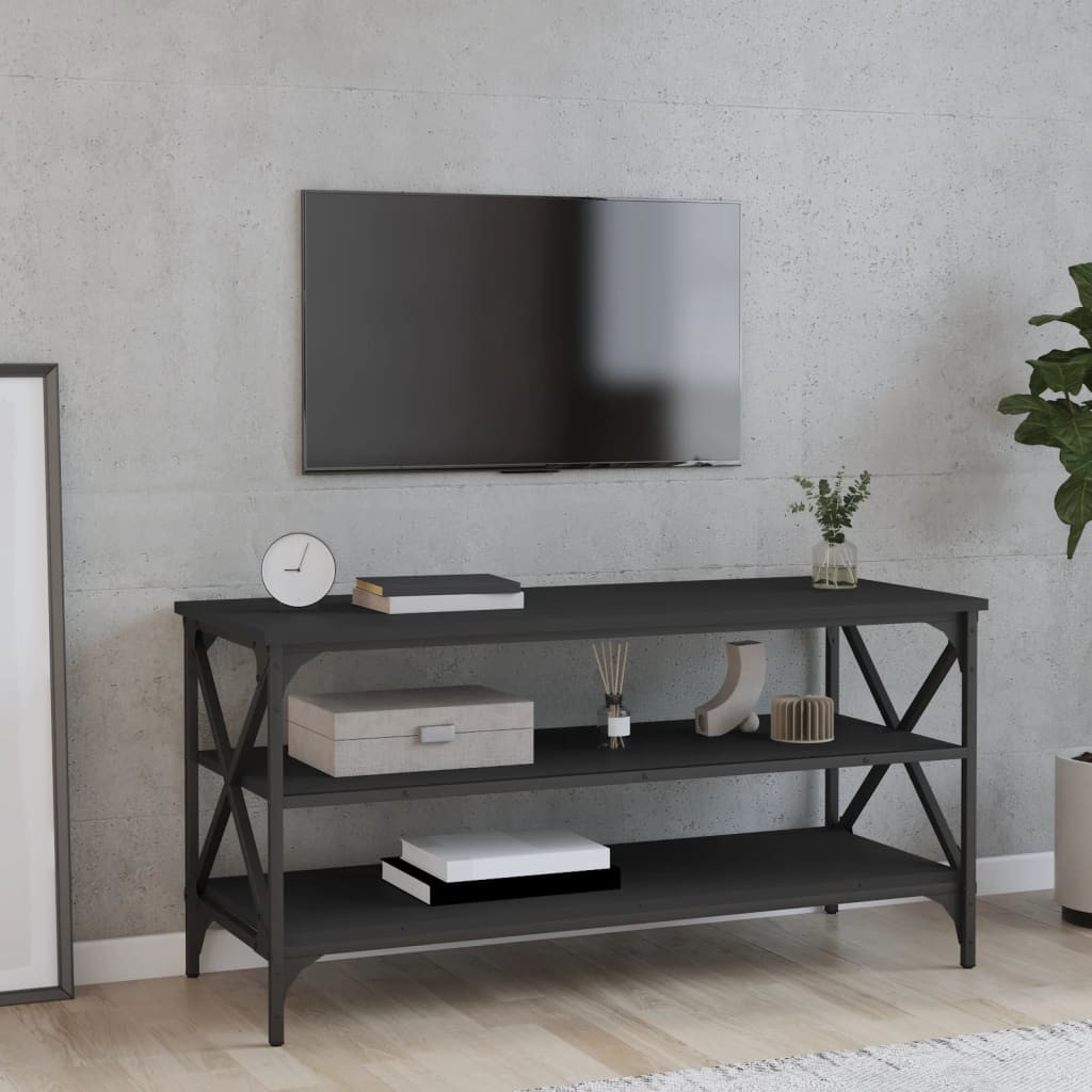 vidaXL TV-Schrank Schwarz 100x40x50 cm Holzwerkstoff