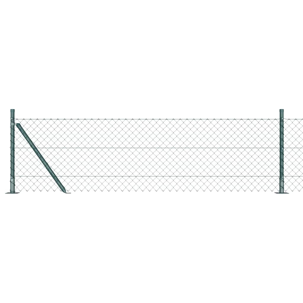 vidaXL Maschendrahtzaun mit Betonsockel 10 x 0,6 m Grün Netz