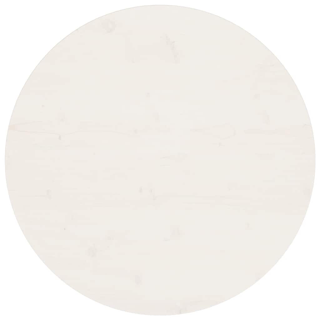 vidaXL Tischplatte Weiß Ø70x2,5 cm Massivholz Kiefer