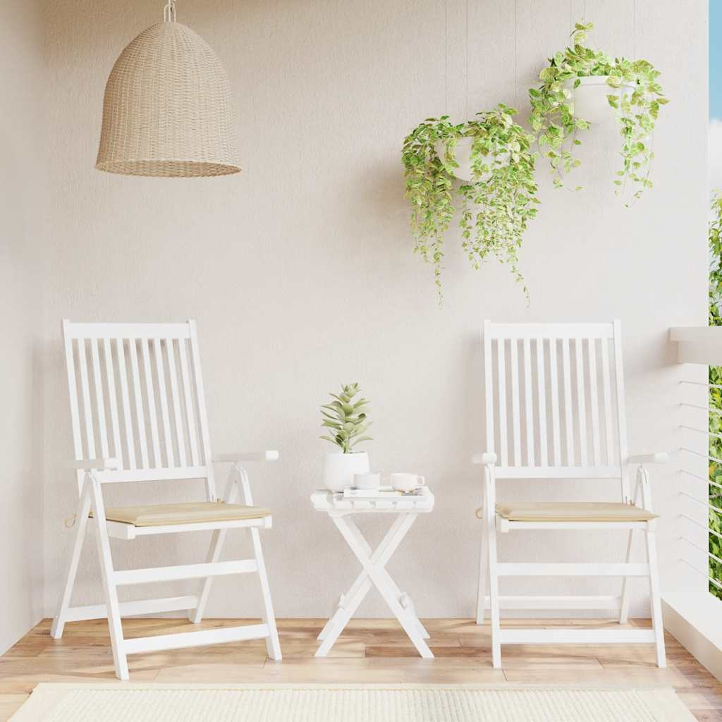 vidaXL Gartenstuhl-Kissen 2 Stk. Beige 40x40x4 cm Oxford-Gewebe