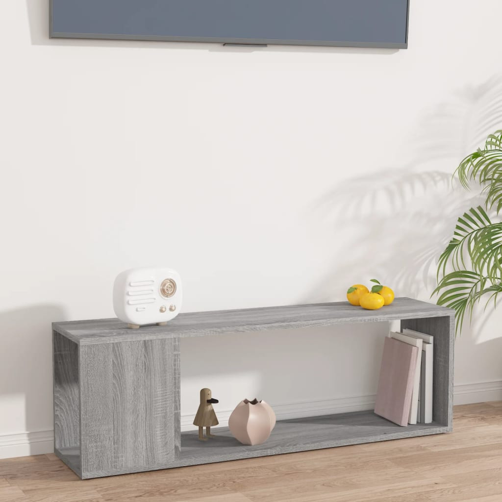 vidaXL TV-Schrank Grau Sonoma 100x24x32 cm Holzwerkstoff