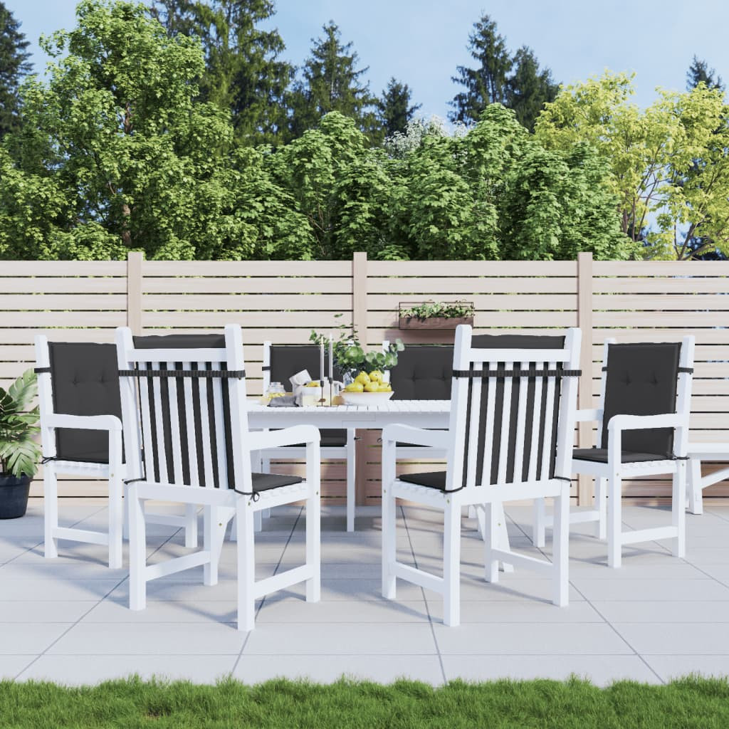 vidaXL Gartenstuhlauflagen für Niedriglehner 6 Stk. Schwarz 100x50x3cm