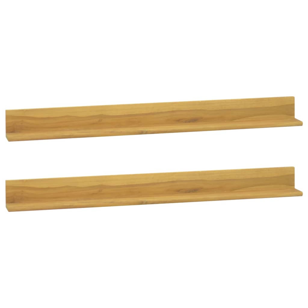 vidaXL Wandregale 2 Stk. 110x10x10 cm Massivholz Teak