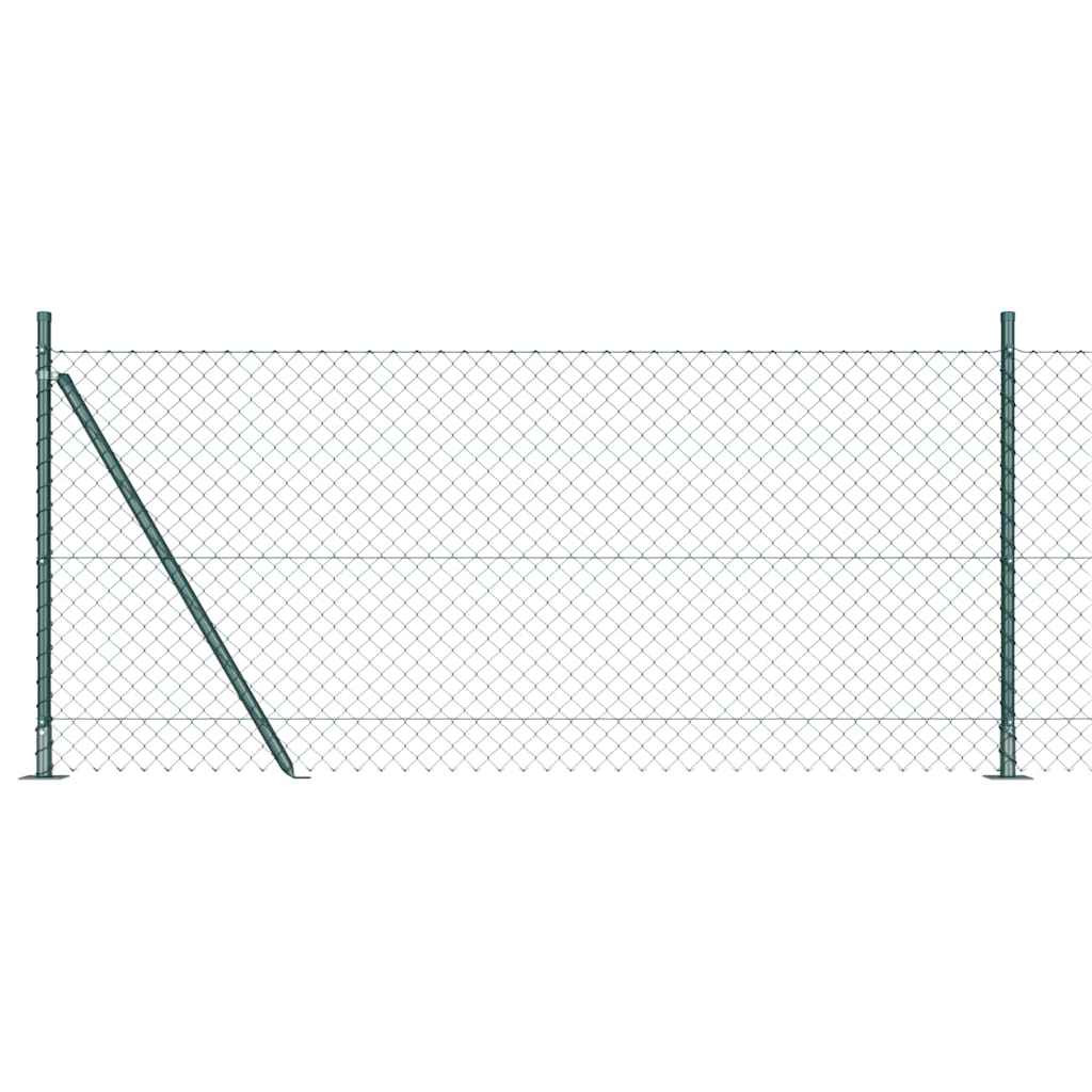 vidaXL Maschendrahtzaun mit Betonsockel 10 x 1 m Grün Netz
