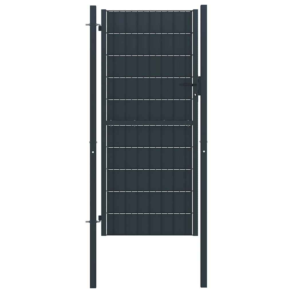 vidaXL Gartentor aus PVC und Stahl 100 x 204 cm Anthrazit