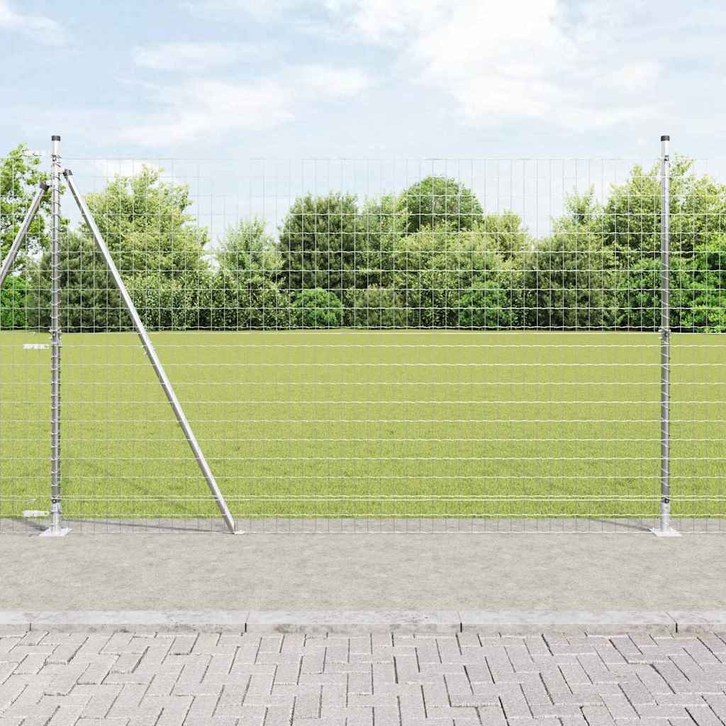 vidaXL Euro-Zaun mit Betonsockel 10 x 1,5 m Verzinkter Stahl Silber