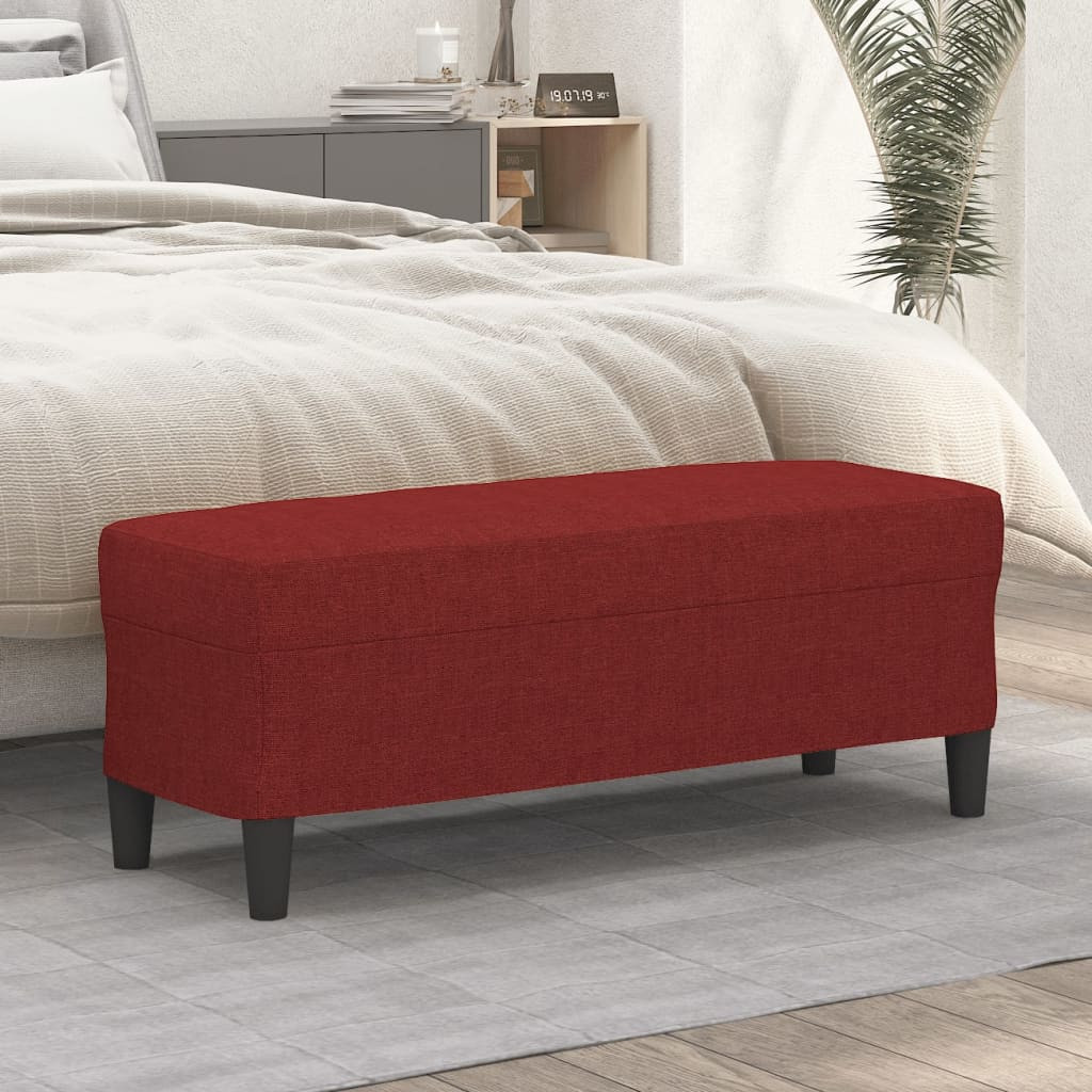 vidaXL Sitzbank Weinrot 100x35x41 cm Stoff