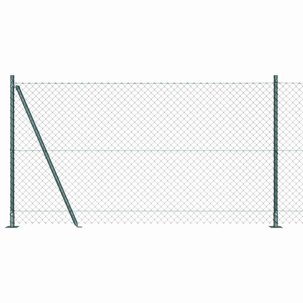 vidaXL Maschendrahtzaun mit Betonsockel 10 x 1,2 m Grün Netz