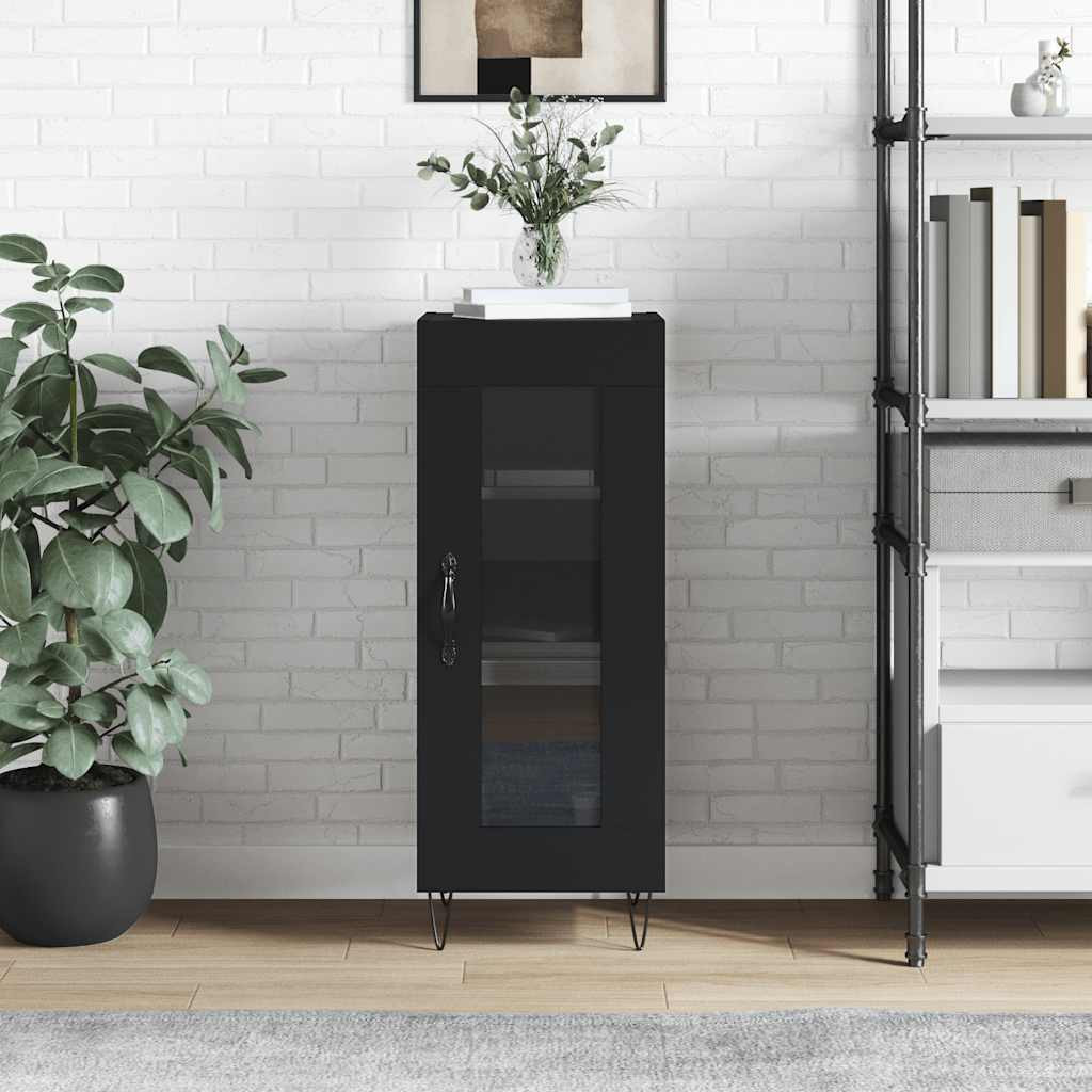 vidaXL Sideboard Schwarz 34,5x34x90 cm Holzwerkstoff