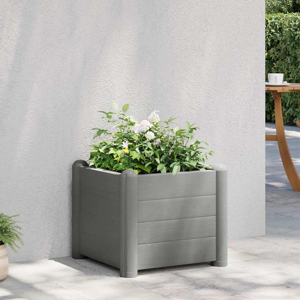 vidaXL Garten-Hochbeet PP Stein Grau 43x43x35 cm