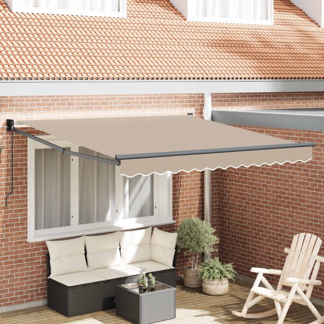 vidaXL Ausziehbare Markise Beige 350 x 250 cm