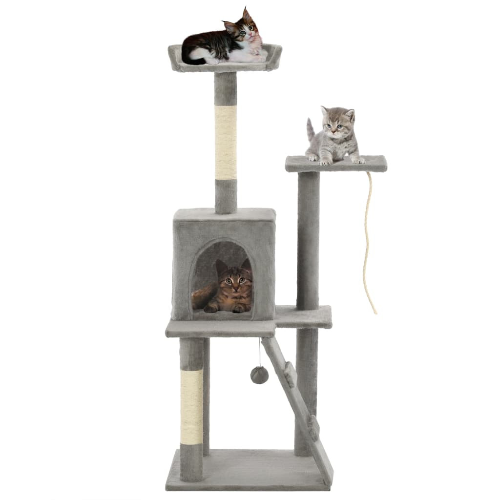 vidaXL Katzenbaum mit Sisal-Kratzsäulen 120 cm Grau
