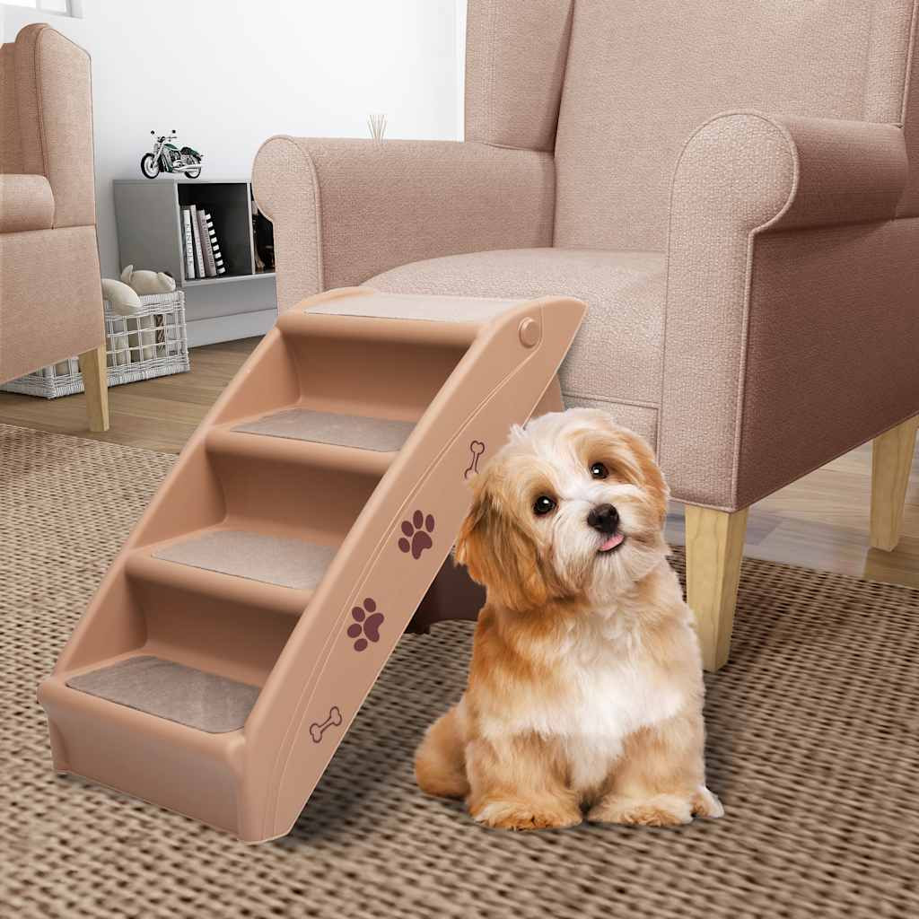 vidaXL Hundetreppe Klappbar Braun 62x40x49,5 cm