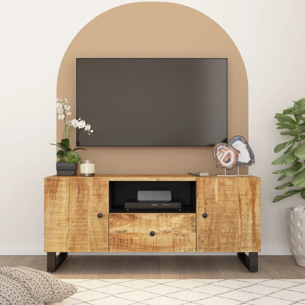 vidaXL TV-Schrank 105x33,5x46 cm Massivholz Mango & Holzwerkstoff