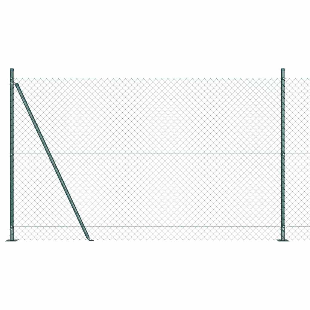 vidaXL Maschendrahtzaun mit Betonsockel 10 x 1,6 m Grün Netz
