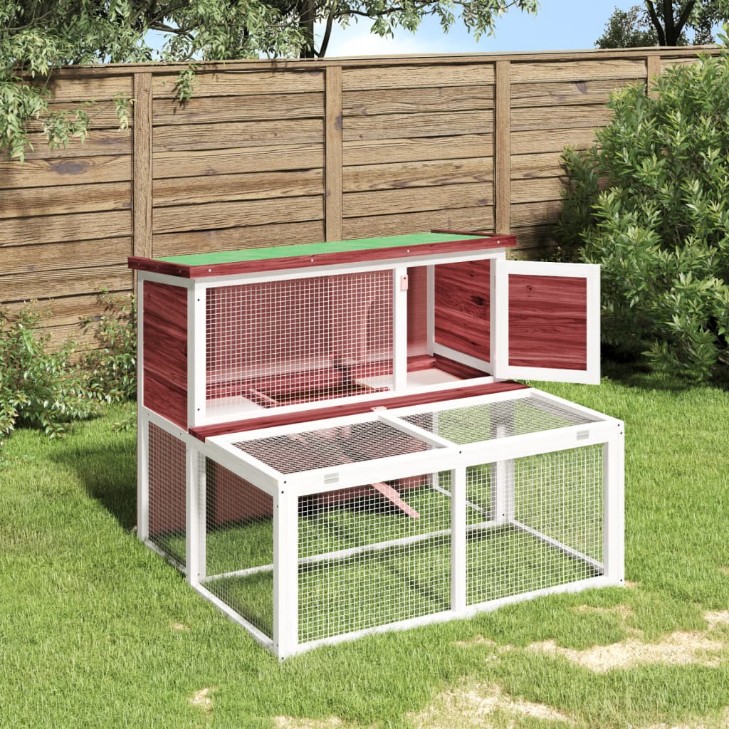 vidaXL Kaninchenstall Mokka 102x90x84,5 cm Massivholz Kiefer