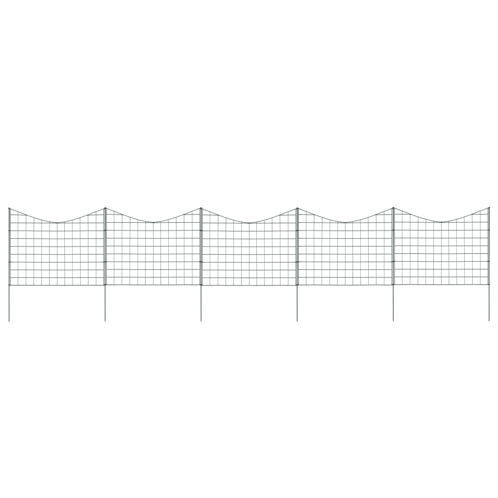 vidaXL Gartenzaun Set Konkav 77,5x64 cm Grün