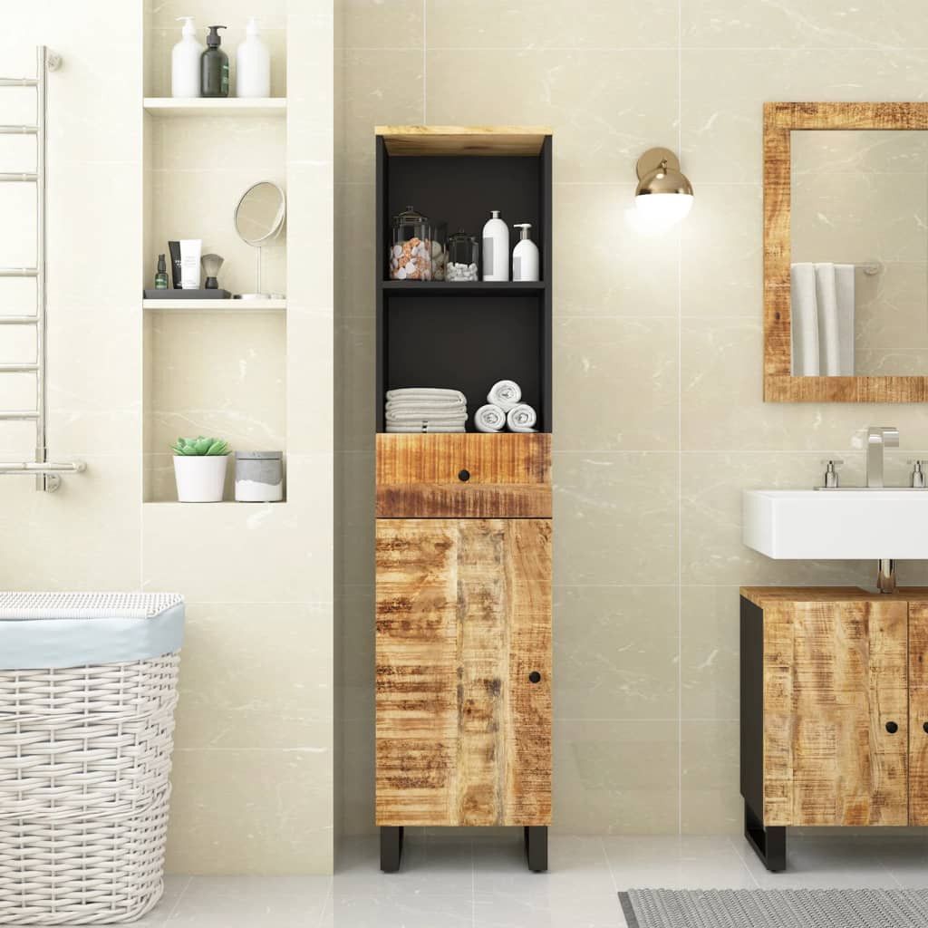 vidaXL Badschrank 38x33x160 cm Massivholz Mango