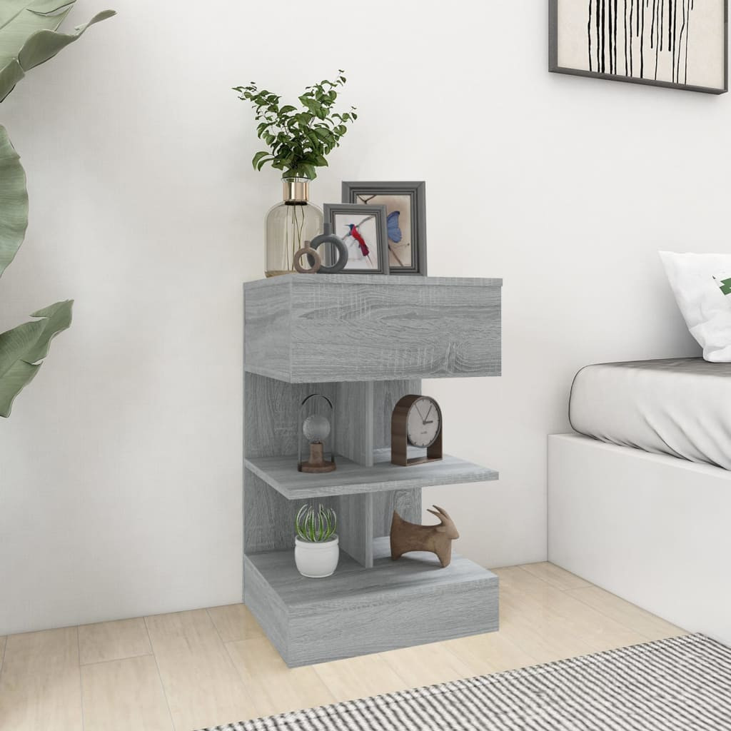 vidaXL Nachttisch Grau Sonoma 40x35x65 cm Holzwerkstoff