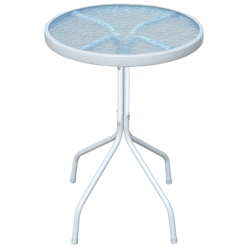 vidaXL Gartentisch 50 x 71 cm Stahl Rund Grau