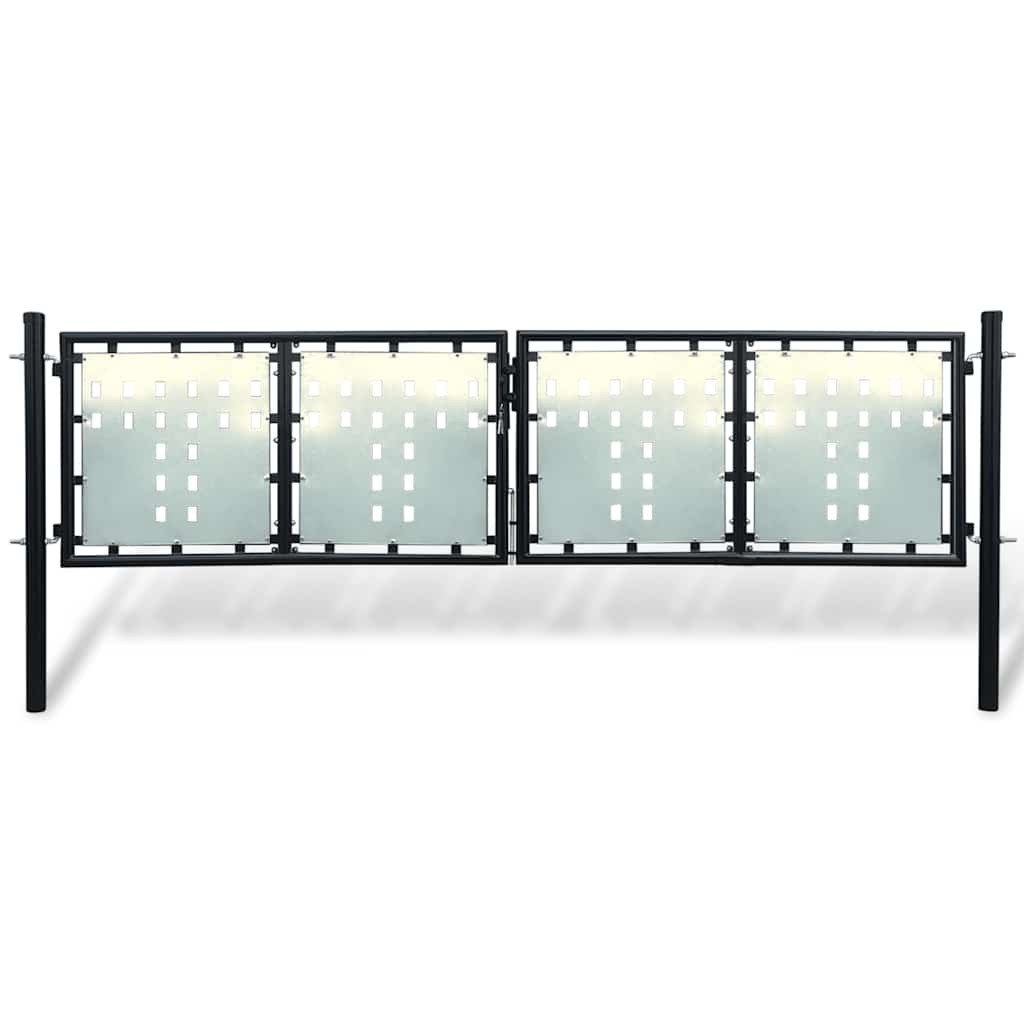 vidaXL Schwarzes Einzeltor für Zäune 300 x 75 cm