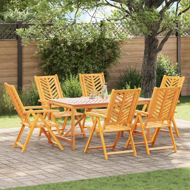 vidaXL Gartenstuhl 6 pcs Braun Massivholz Akazie