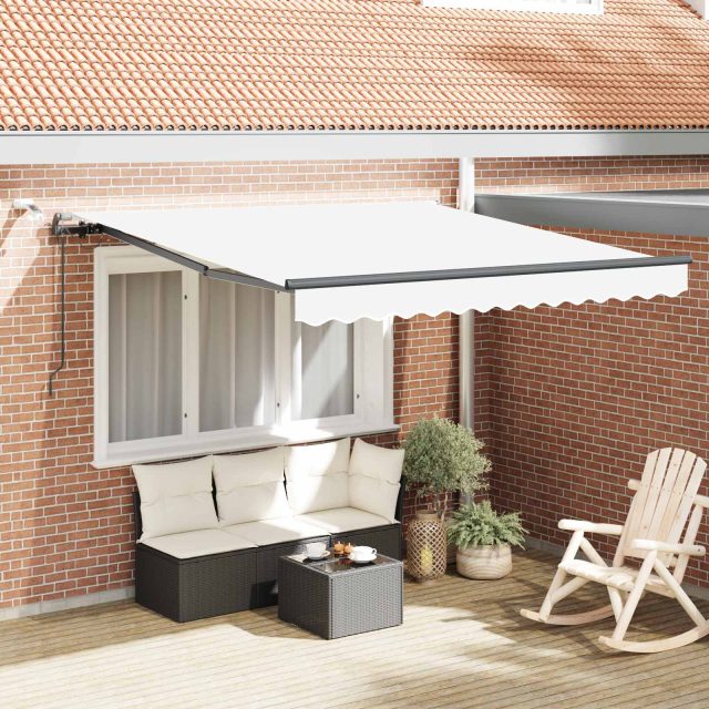 vidaXL Ausziehbare Markise Weiß 300 x 250 cm Polyester