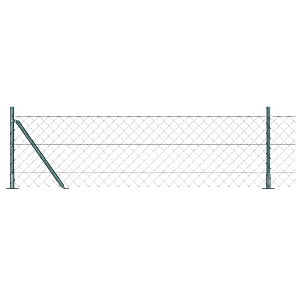 vidaXL Maschendrahtzaun mit Betonsockel 10 x 0,6 m Grün Netz