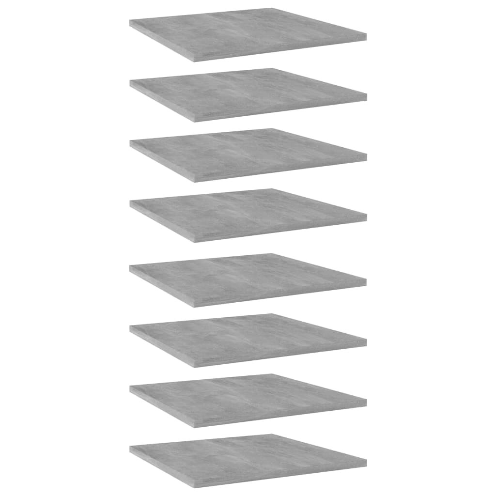 vidaXL Bücherregal-Bretter 8 Stk. Betongrau 40x40x1,5 cm Holzwerkstoff