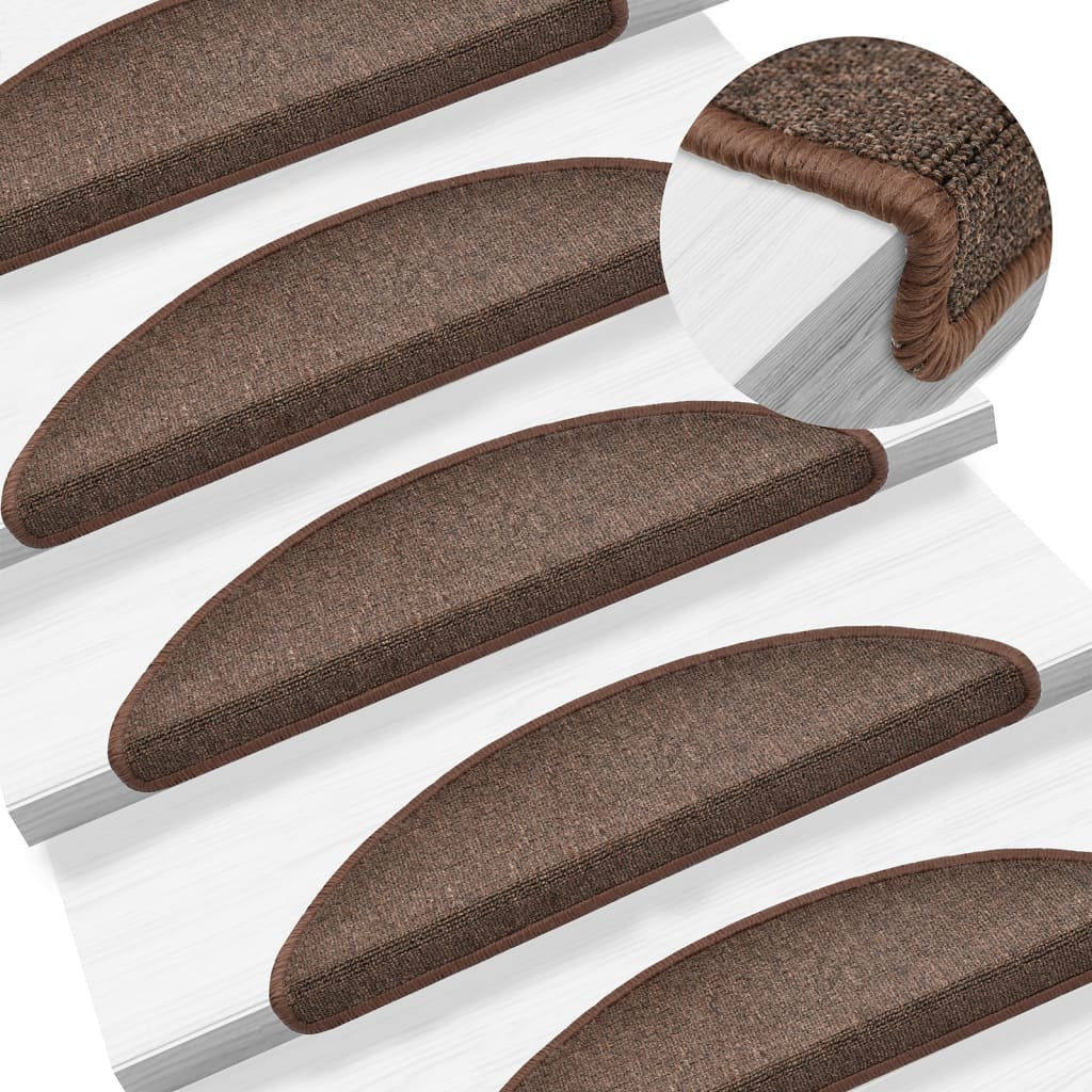 vidaXL Stufenmatten 15 Stk. 56x17x3 cm Kaffeebraun Halbrund