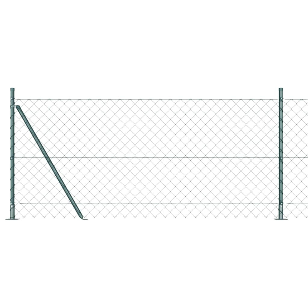vidaXL Maschendrahtzaun mit Betonsockel 10 x 0,8 m Grün Netz