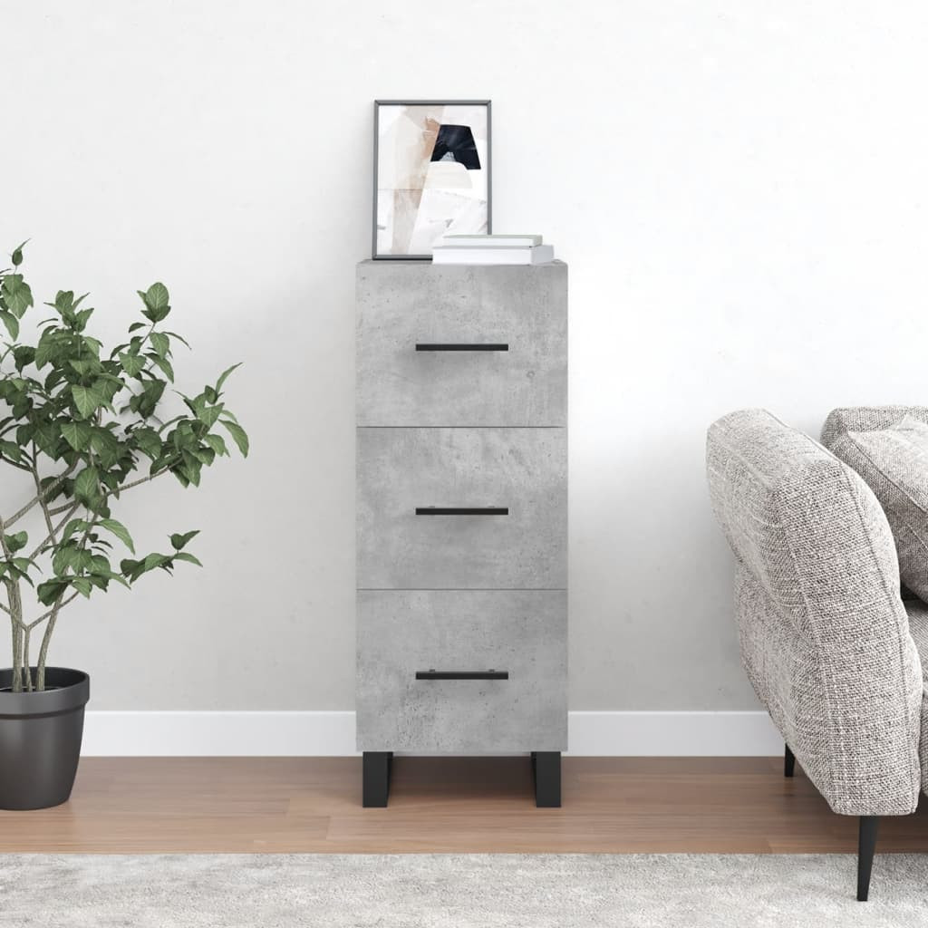 vidaXL Sideboard Betongrau 34,5x34x90 cm Holzwerkstoff